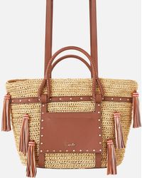 CAMILLA - Raffia Tote With Tassels Natural - Lyst