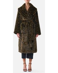 CAMILLA - Faux Fur Long Wrap Coat Leopard Libertine - Lyst