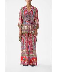 CAMILLA - Button Through Scarf Blouse Heirloom Empire - Lyst