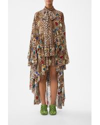CAMILLA - Ruffle High Low Dress With Long Sleeve Nazar Nirvana - Lyst