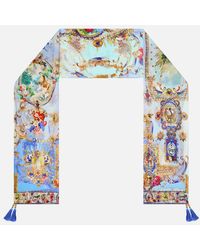 CAMILLA - Long Silk Crinkle Chiffon Scarf Verses - Lyst