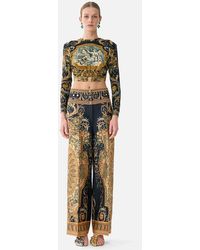 CAMILLA - Tailored Pant With Waist Button Detail Museum Memoirs - Lyst