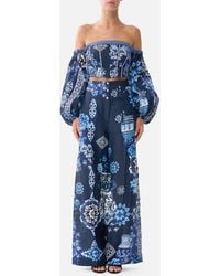 CAMILLA - Tailored Pant With Waist Button Detail A Tiled Wonderland - Lyst