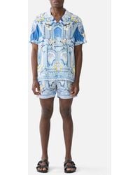 CAMILLA - Short Sleeve Camp Collared Shirt De Nada Granada - Lyst