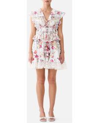 CAMILLA - Waisted Short Dress With Ruffle Details Torero Libertine - Lyst