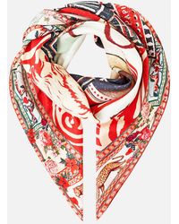 CAMILLA - Large Crystalled Silk Square Scarf High Class Hookah - Lyst
