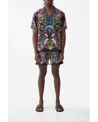 CAMILLA - Short Sleeve Camp Collared Shirt Ornate On A Plate - Lyst