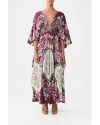 CAMILLA - V Neck Lace Up Detail Long Dress If These Tiles Could Talk - Lyst