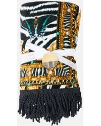 CAMILLA - Beach Towel With Fringe Zig Zag Zoo - Lyst
