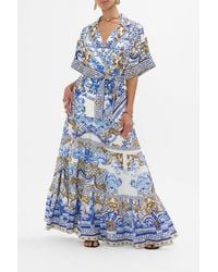 CAMILLA - Double Breasted Short Sleeve Jacket Azul Adventures - Lyst