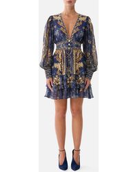 CAMILLA - Button Front Frill Dress Cloaked - Lyst