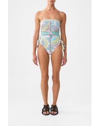 CAMILLA - Bandeau One Piece With Eyelet Tie Sides Magic Carpet Ride - Lyst