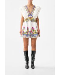 CAMILLA - Double Frill Sleeve Mini Dress - Lyst