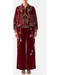 CAMILLA - Velvet Zip Front Panelled Sweater Call Me A Carriage - Lyst