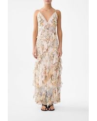 CAMILLA - Asymmetrical Ruffle Slip Dress Twilight - Lyst