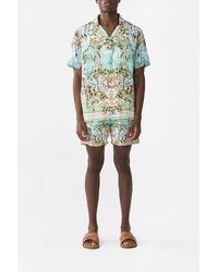 CAMILLA - Short Sleeve Camp Collared Shirt Venus On A Vespa - Lyst