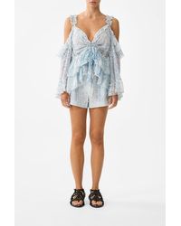 CAMILLA - Cold Shoulder Ruffle Top The Hum Of The Alhambra - Lyst