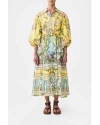 CAMILLA - Waist Tie Shirt Dress With Bubble Sleeve Tales Of Topkapi Palace - Lyst
