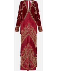 CAMILLA - Velvet Plunge Neck Draped Shoulder Dress Call Me A Carriage - Lyst