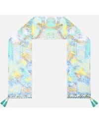 CAMILLA - Long Silk Crinkle Chiffon Scarf Dial Up The Tiles - Lyst