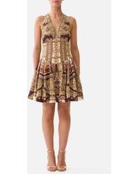 CAMILLA - Corset Waist Mini Dress Queen Of Bohemia - Lyst