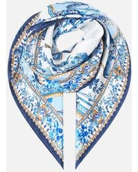CAMILLA - Printed Silk Twill Square Scarf The Porcelain Parlour - Lyst
