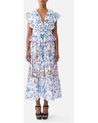 CAMILLA - Waisted Midi Dress With Ruffle Details All About That Lace - Lyst