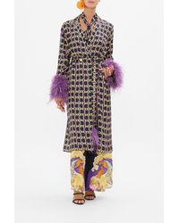 CAMILLA - Split Cuff Soft Coat With Feathers Film Diva - Lyst