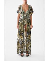 CAMILLA - Front Split Beach Maxi Dress With Chain Feline Folklore - Lyst