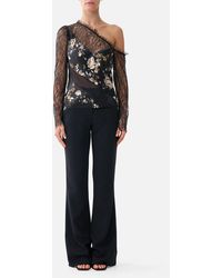 CAMILLA - Lace Splice One Shoulder Top Flamenco Folklore - Lyst
