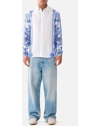 CAMILLA - Long Sleeve Hidden Placket Shirt Ceramic Panoramic - Lyst