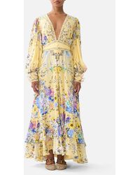 CAMILLA - Long Button Front Dress Darling Buds - Lyst