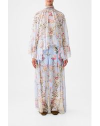 CAMILLA - Collared Long Sleeve Top With Ruffles Tiled - Lyst