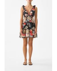 CAMILLA - Tiered Short Dress With Shoulder Ties Daughters Of Duende - Lyst