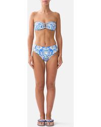 CAMILLA - Bandeau Bikini Top With U Ring Front Trim Ottoman Opulence - Lyst