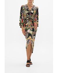 CAMILLA - Long Split Front Twist Dress Adorned - Lyst