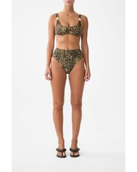 CAMILLA - Crinkle Stretch High Waist Bikini Bottom With Back Trim Feline Folklore - Lyst