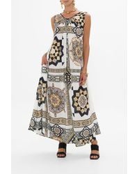 CAMILLA - Panelled Tank Dress With Curved Hem Tile Style - Lyst