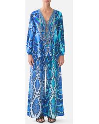 CAMILLA - Shirred Waist Pant The Sapphire Serpent - Lyst