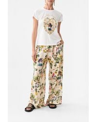 CAMILLA - Slim Fit Round Neck T-Shirt Welcome To The Lotus - Lyst