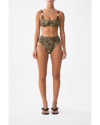 CAMILLA - Crinkle Stretch Crop Bikini Top With Strap Trims Feline Folklore - Lyst