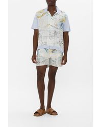 CAMILLA - Short Sleeve Silk Shirt With Knit Sleeve My Lucky Stars - Lyst