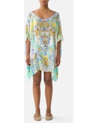 CAMILLA - Short Round Neck Kaftan Dial Up The Tiles - Lyst