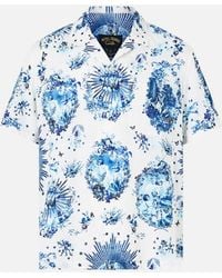 CAMILLA - Short Sleeve Camp Collared Shirt The Porcelain Parlour - Lyst