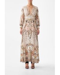 CAMILLA - Button Dress With Shaped Waistband Aranjuez Animalia - Lyst