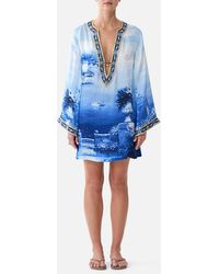 CAMILLA - Deep V Neck Hardware Short Kaftan Sweet Sacré Bleu - Lyst