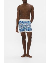 CAMILLA - Mid Length Boardshort With Fixed Waist A Ceramic Garden - Lyst