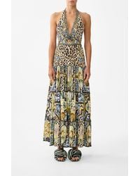 CAMILLA - Halter Jersey Dress With Tiered Skirt Sevillian Style - Lyst