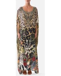 CAMILLA - Round Neck Kaftan Leotigra Land - Lyst