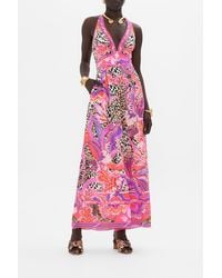 CAMILLA - Halterneck Jumpsuit With Tie Neck Viola Vintage - Lyst